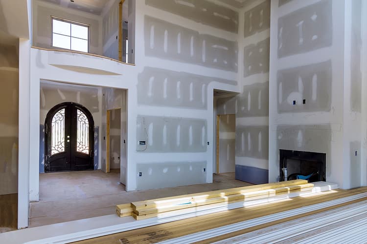 Completed drywall room